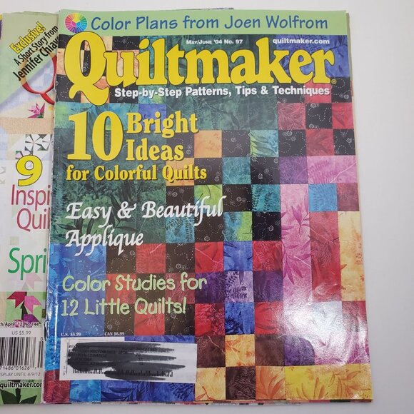 Quiltmaker Magazine Lot Patterns Steps Applique Techniques Vintage Quick - Picture 6 of 16